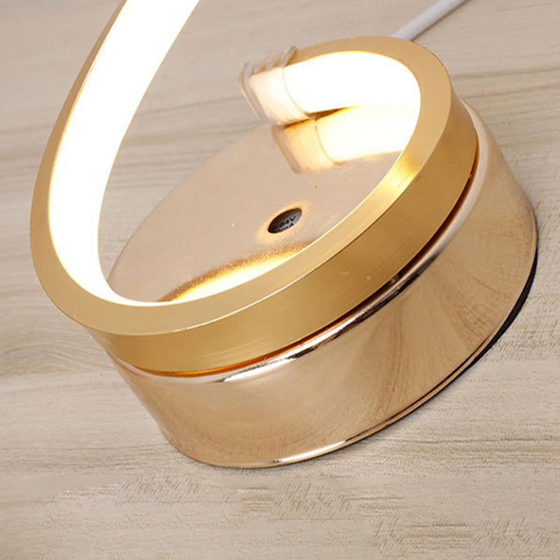 Spiral Night Table Light Contemporary Style Metal LED Table Light for Bedroom