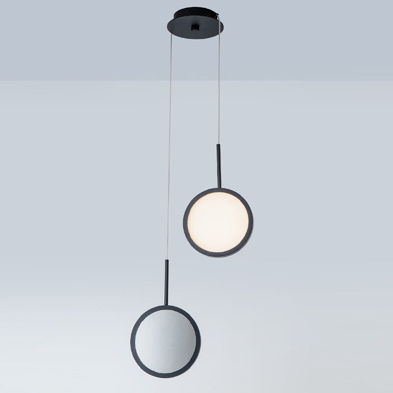 Circular Mirror Wall Hanging Light Creative Nordic Metal 2-Light LED Bedroom Wall Lamp