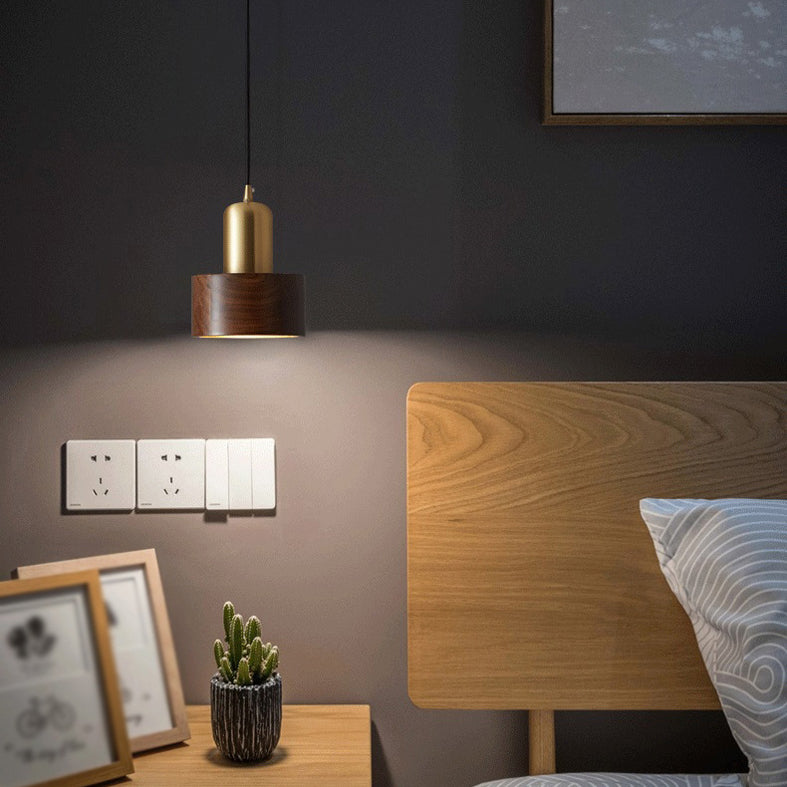 Illuminazione a parete dorata moderna 1 foglio di lampada da parete in ottone con legno per camera da letto