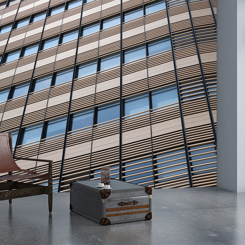 Belgium Architecture Mural Decal Water Resistant Wall Covering for Meeting Room