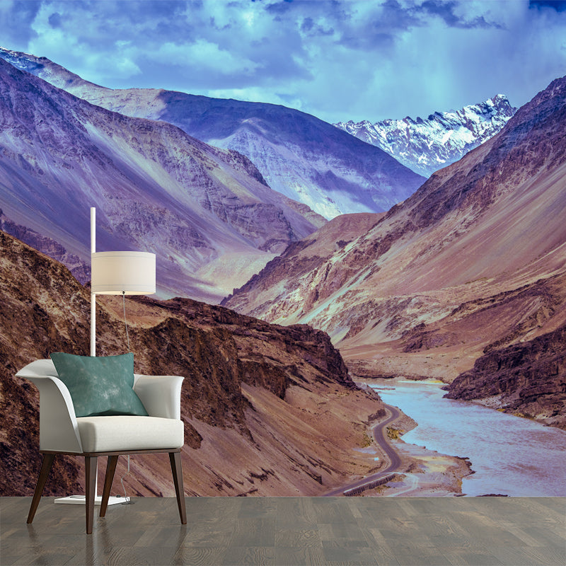 Mountain Mural Modern Style Stain Resistant Meeting Room, Customized Size
