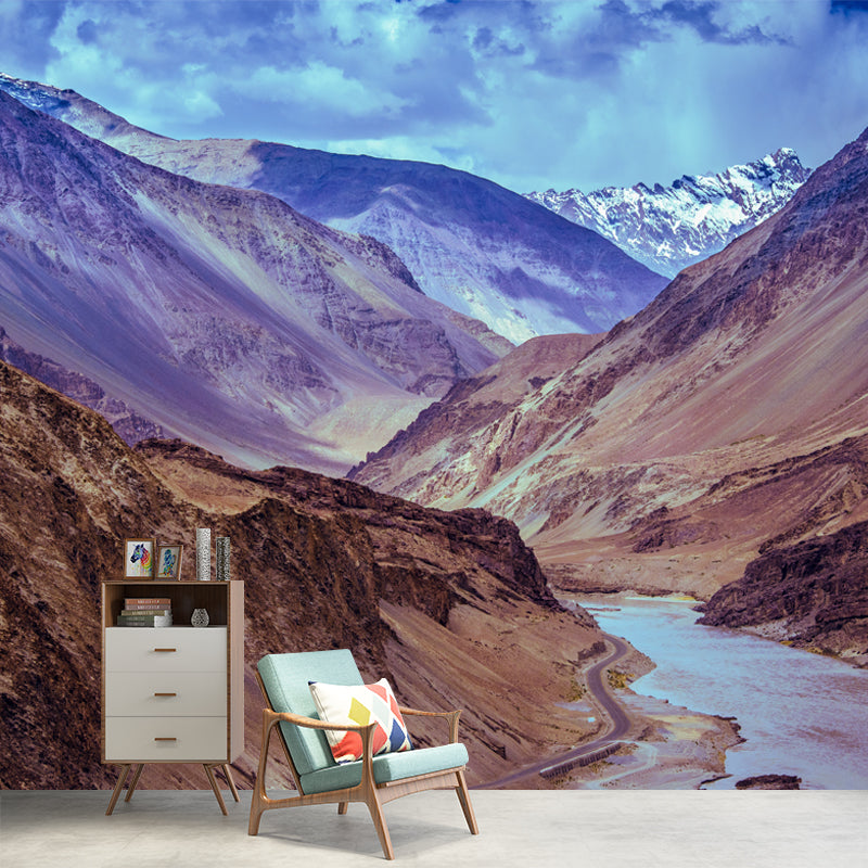 Mountain Mural Modern Style Stain Resistant Meeting Room, Customized Size