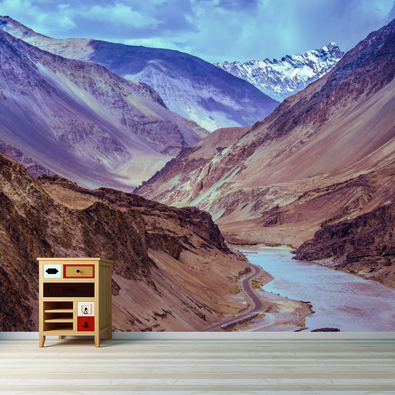 Mountain Mural Modern Style Stain Resistant Meeting Room, Customized Size