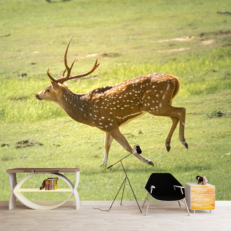 Deer Mural Decal Moisture Resistant Wall Covering for Home Living Room
