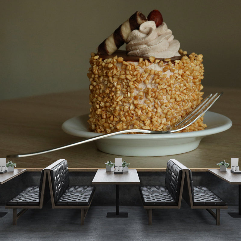 Tasty Cake Dessert Washable Mural Wallpaper for Baking Shop, Customized Size