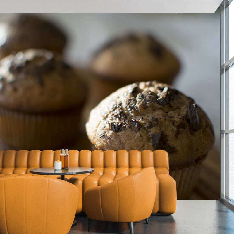 Tasty Cake Dessert Washable Mural Wallpaper for Baking Shop, Customized Size