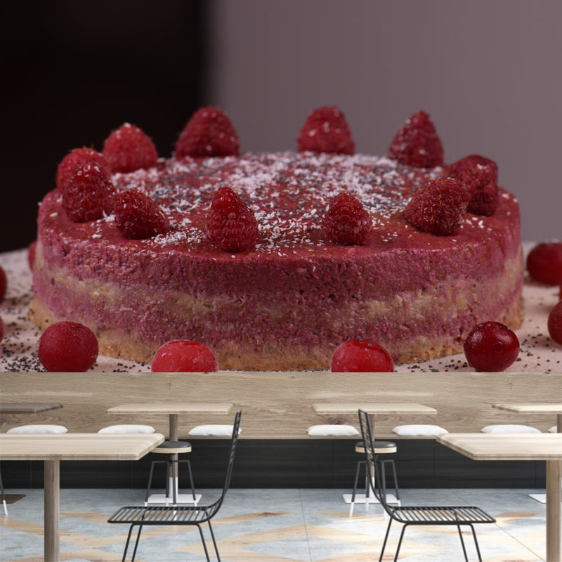 Tasty Cake Dessert Washable Mural Wallpaper for Baking Shop, Customized Size