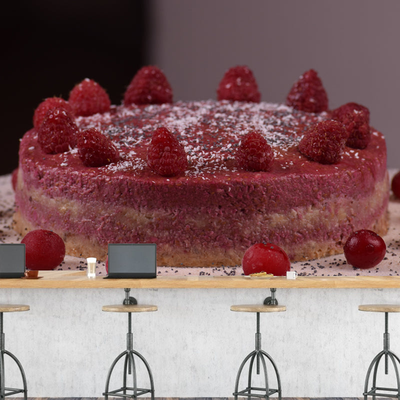 Tasty Cake Dessert Washable Mural Wallpaper for Baking Shop, Customized Size