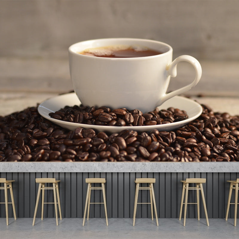 Roasted Coffee Beans Mural Wallpaper for Coffee Shop Wall Decor, Made to Measure