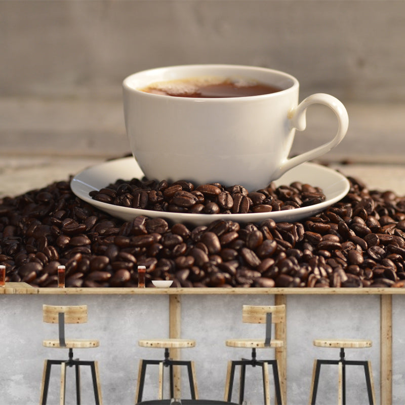 Roasted Coffee Beans Mural Wallpaper for Coffee Shop Wall Decor, Made to Measure