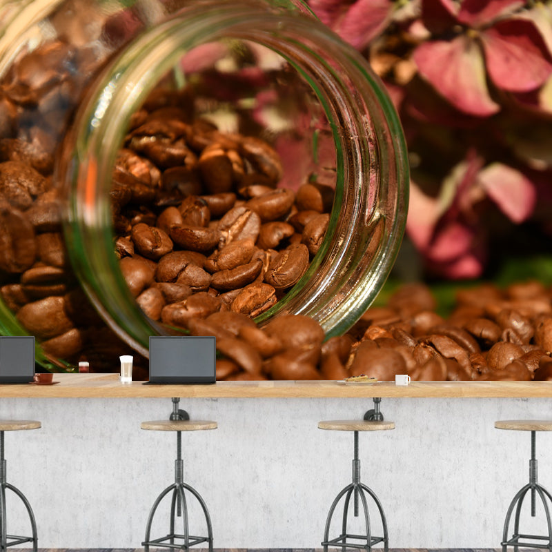 Roasted Coffee Beans Mural Wallpaper for Coffee Shop Wall Decor, Made to Measure
