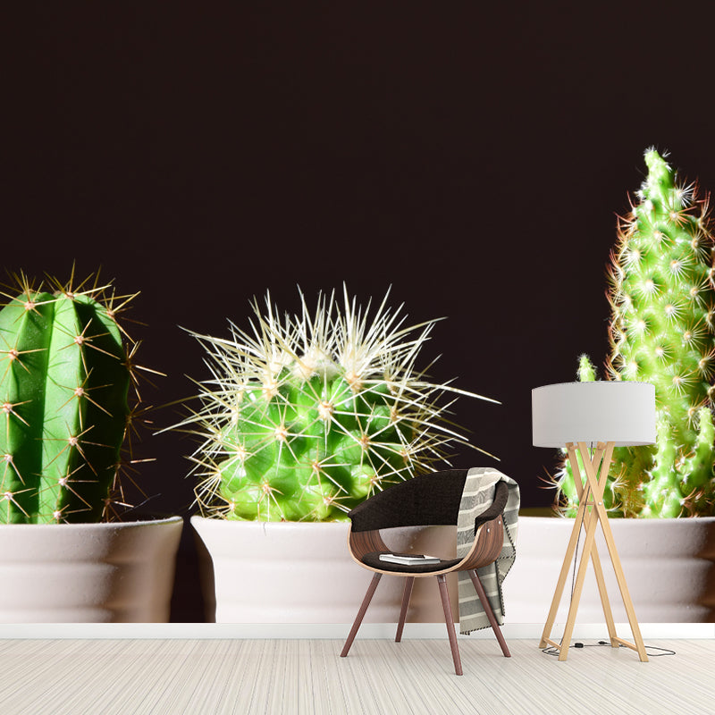 Green Cactus Wall Mural Decal Modern Living Room Wall Decor, Waterproof