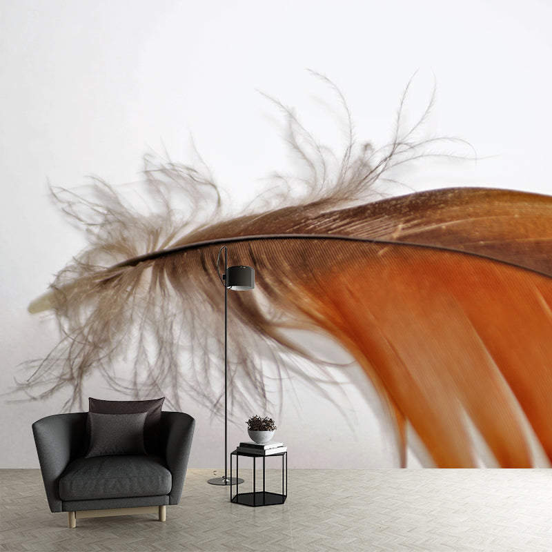 Light Color Feather Wall Mural for Bedroom Stain Resistant, Customized Size
