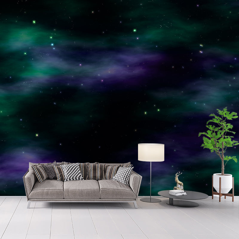 Stars Wall Mural Decal Modern Dreamy Universe Wall Decor for Reading Room
