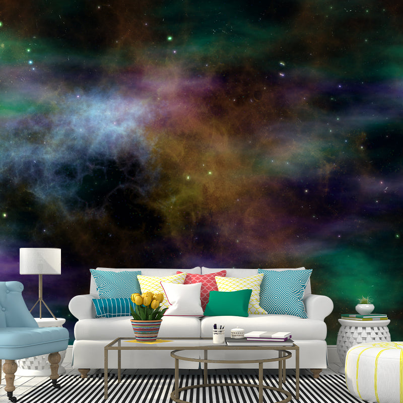Stars Wall Mural Decal Modern Dreamy Universe Wall Decor for Reading Room