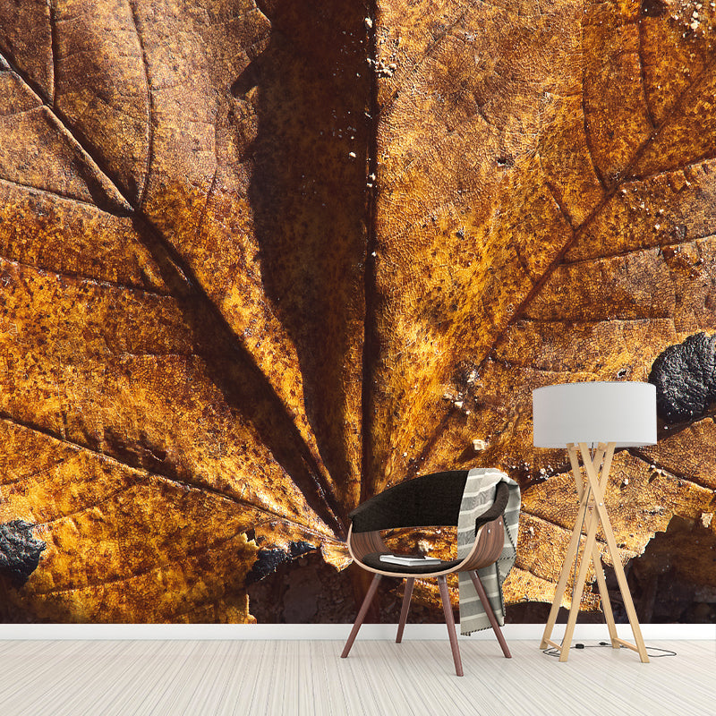 Falling Autumn Leaves Wall Covering for Sleeping Room Waterproof, Made to Measure