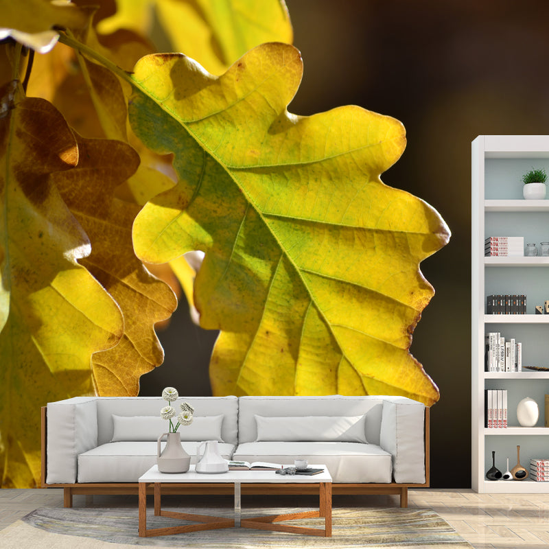Falling Autumn Leaves Wall Covering for Sleeping Room Waterproof, Made to Measure