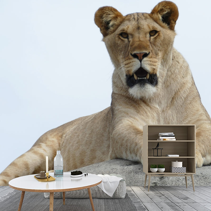 African Lion Animal Mural Wallpaper for Living Room Bedroom, Made to Measure