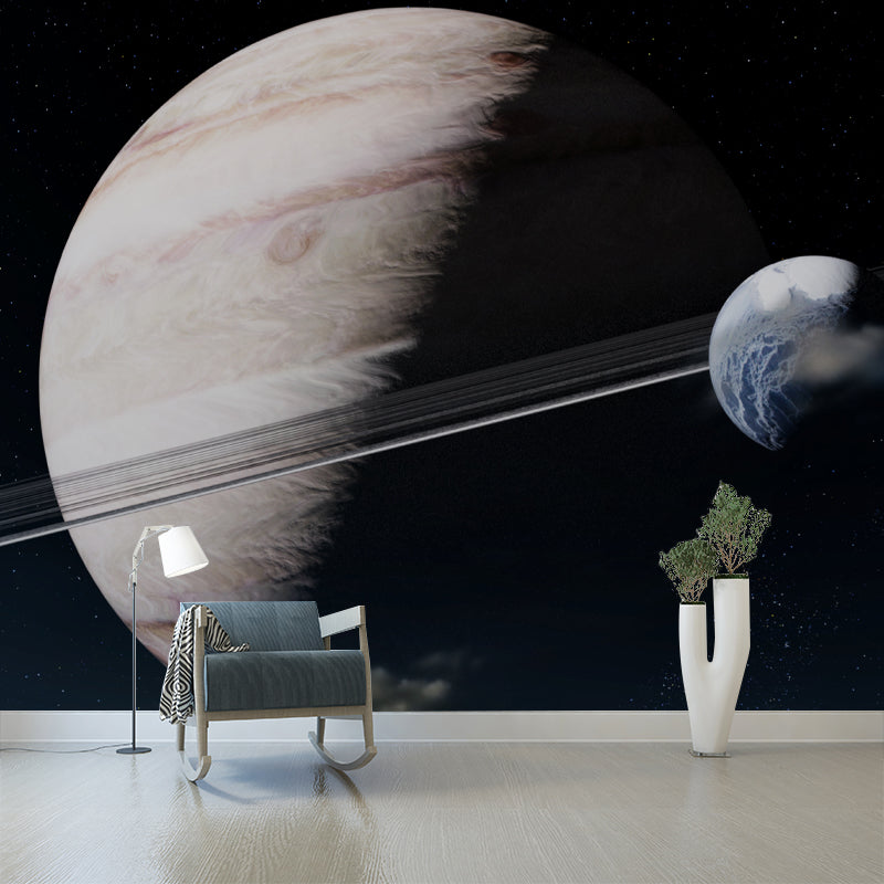 Full Size Wall Mural Decal Modern Dreamy Outer Space Wall Decor in Dark Color