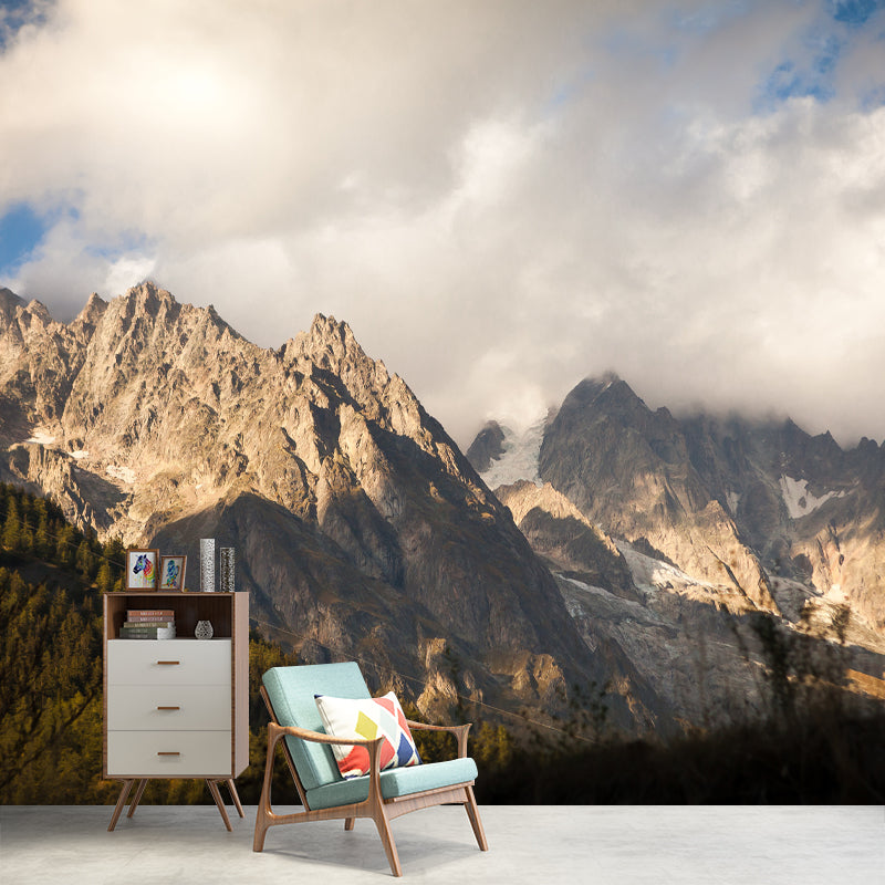 Mountain Wall Mural Decal Modern Sitting Room Wall Decor, Moisture Resistant