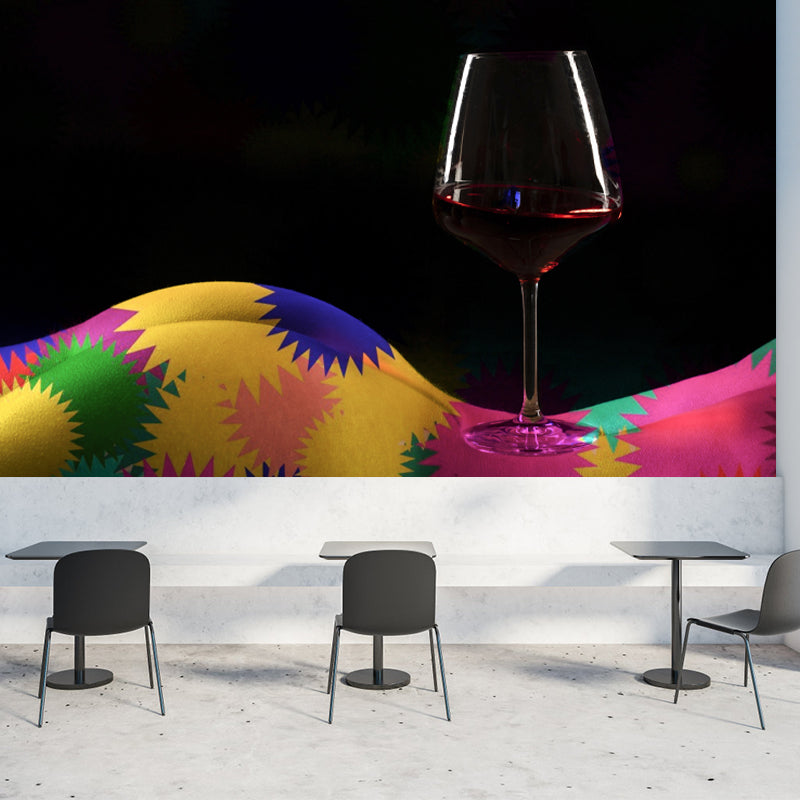 Red Wine Mural Modern Minimalist Decorative Painting Wall Art for Bar Decor