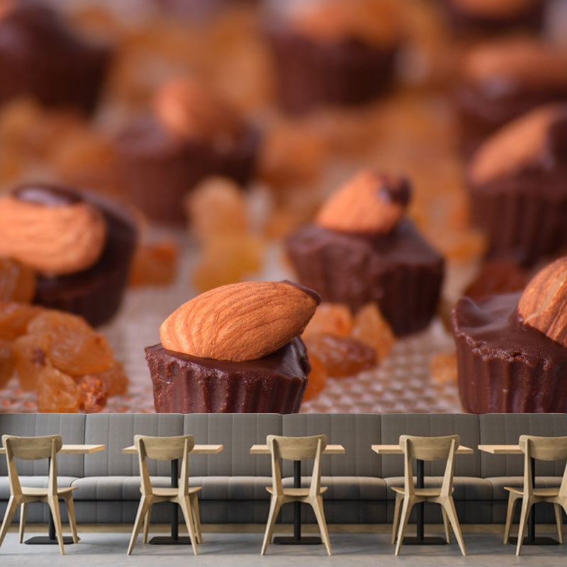 Chocolate Cake Mural Wallpaper Dessert Shop Decorative, Custom Size Available