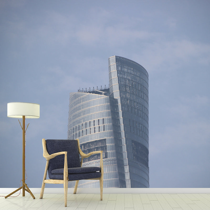 Modern City Architecture Mural for Meeting Room Customized Wall Covering