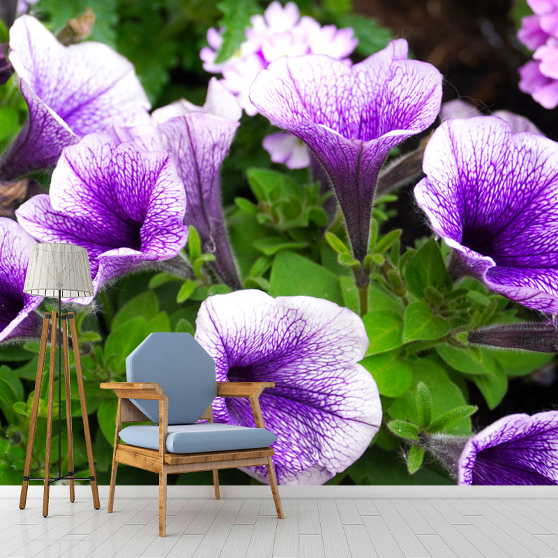 Morning Glory Mural Wallpaper Contemporary Bathroom Wall Covering, Waterproofing