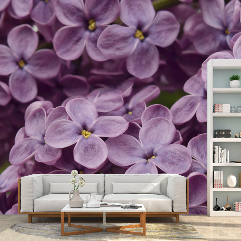 Flower Mural Wallpaper Moisture Resistant for Sleeping Room, Made to Measure