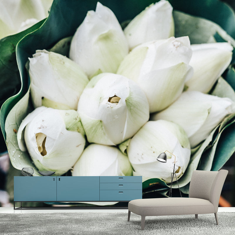 Sitting Room Wall Covering Moisture-Resistant Flower Mural, Made to Measure