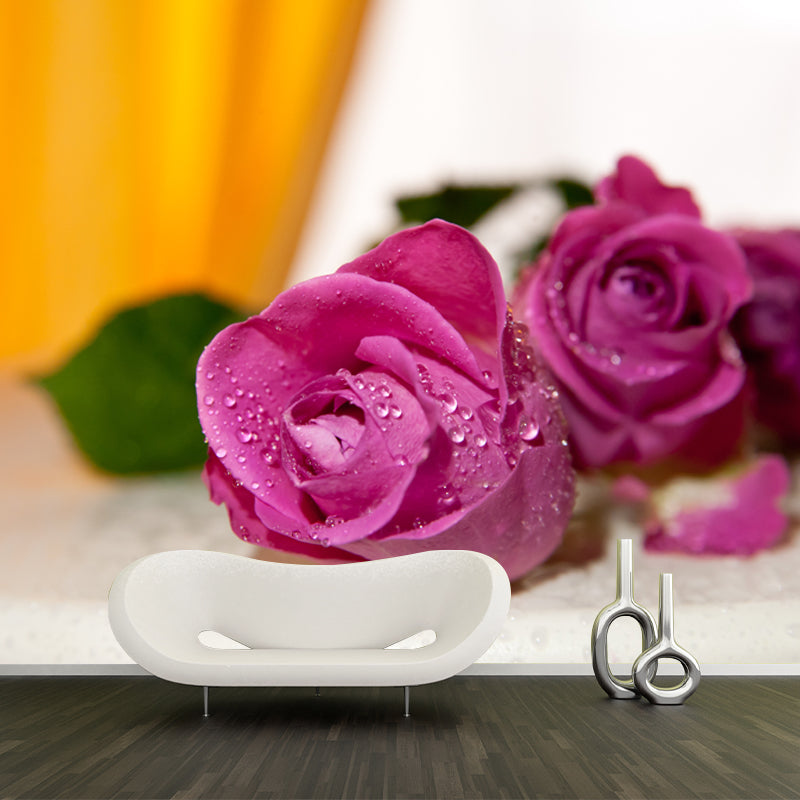 Sitting Room Wall Covering Moisture-Resistant Flower Mural, Made to Measure