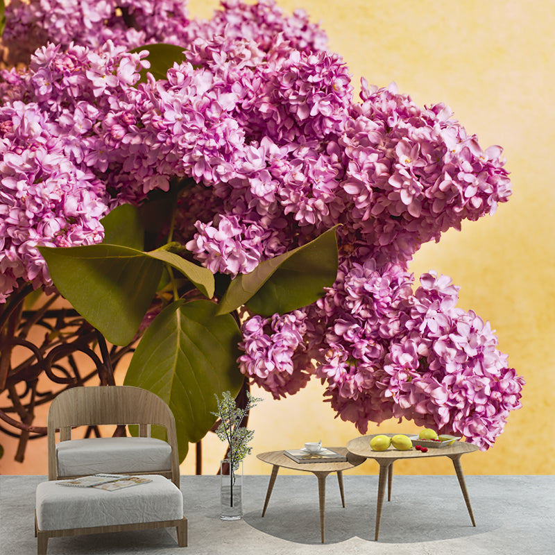 Flower Mural Living Room Decoration Full Size Wall Covering, Moisture Resistant