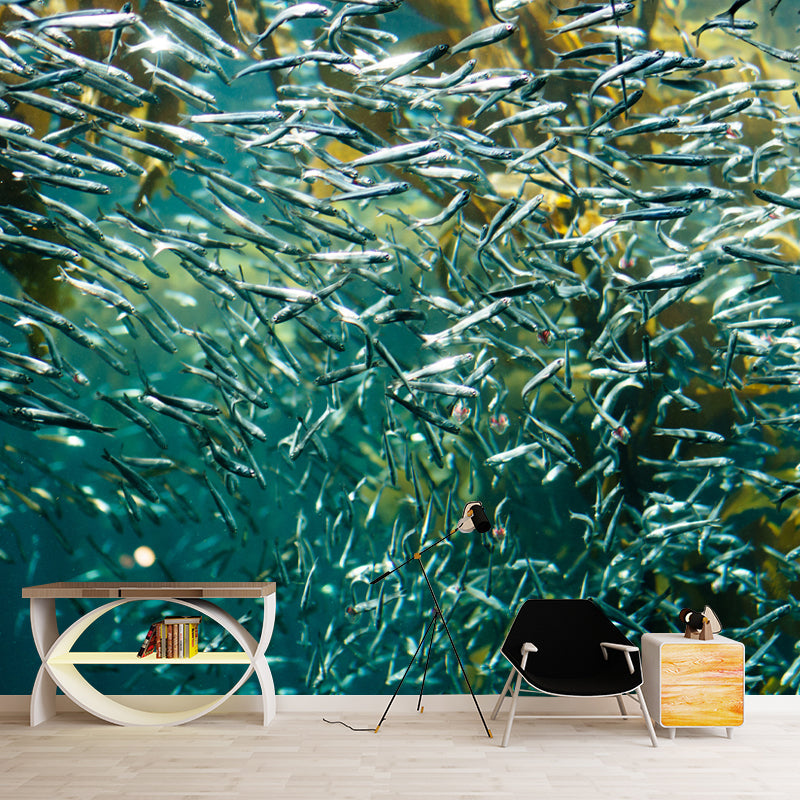Tropical Creatures Seabed Mural Wallpaper for Living Room, Made to Measure