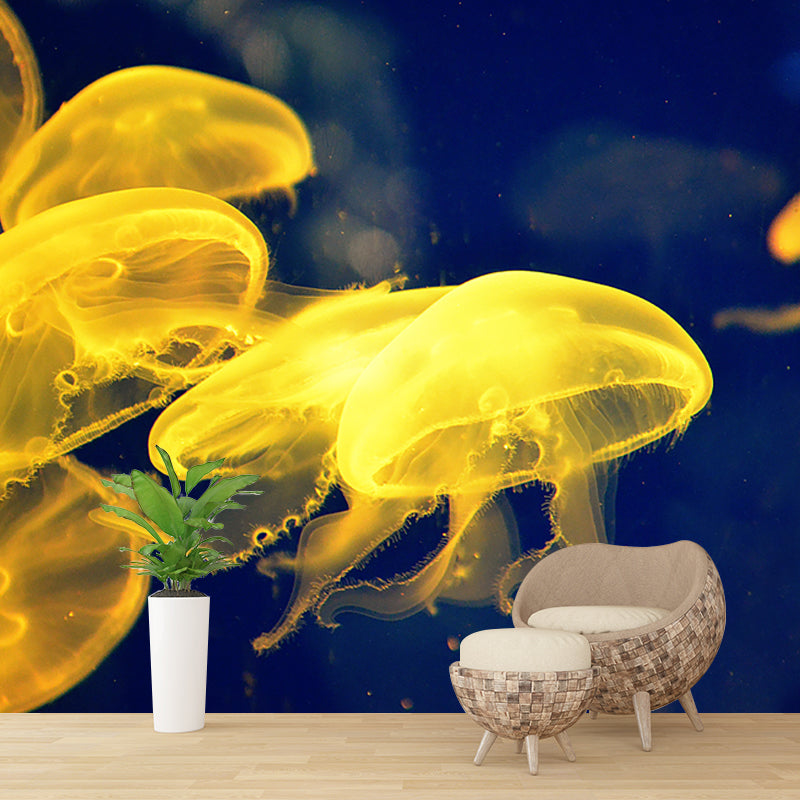Tropical Creatures Seabed Mural Wallpaper for Living Room, Made to Measure