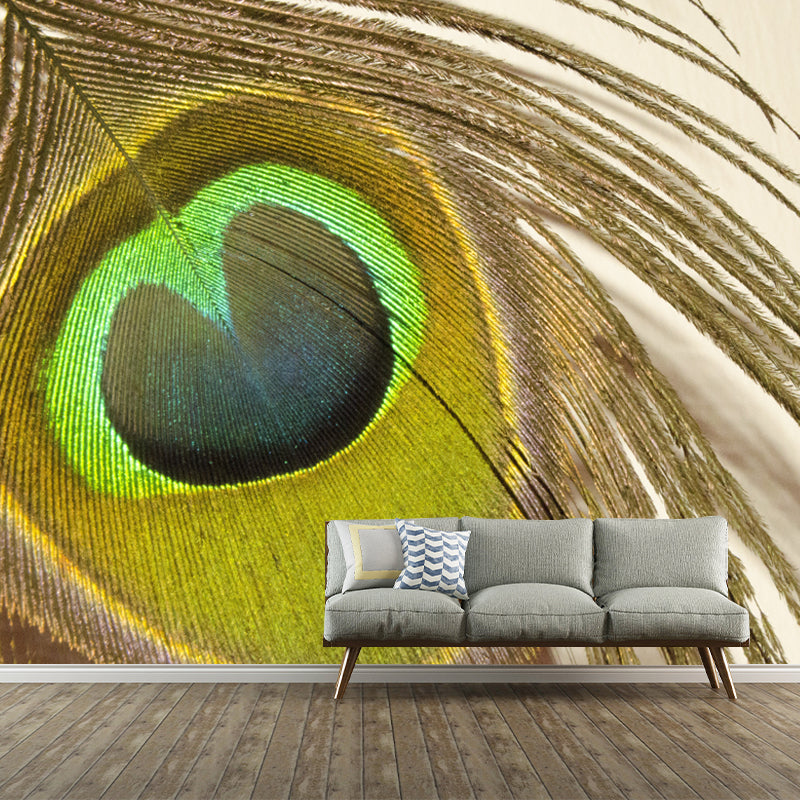 Peacock Feather Mural Decal for Home Sitting Room Bedroom, Made to Measure