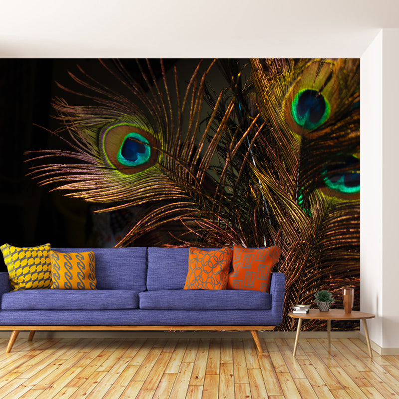 Peacock Feather Mural Decal for Home Sitting Room Bedroom, Made to Measure