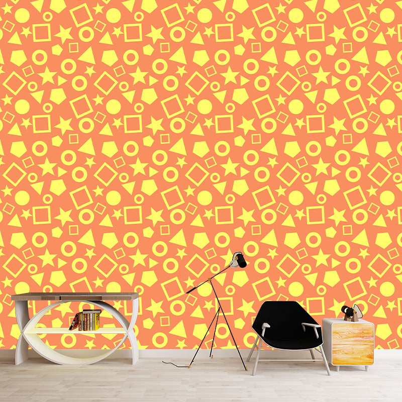 Contemporary Geometric Wall Mural Modernist Wall Covering for Bedroom Decor
