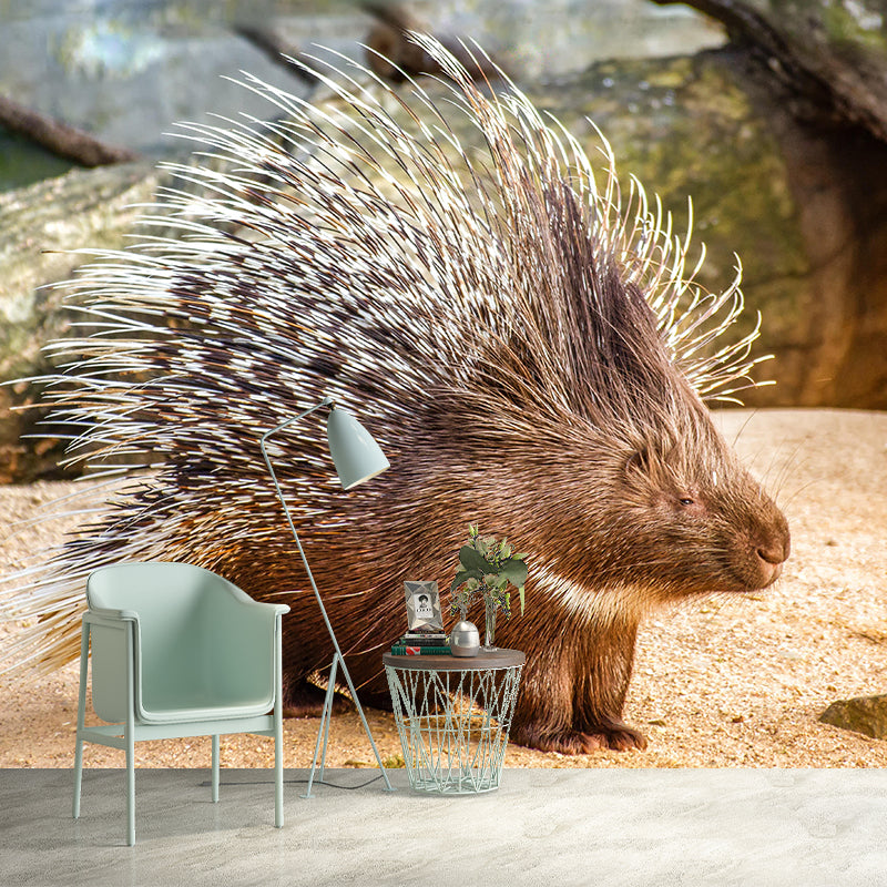 Porcupine Contemporary Wall Mural Modernist Wall Covering for Bedroom Decor