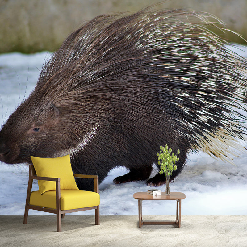 Porcupine Contemporary Wall Mural Modernist Wall Covering for Bedroom Decor