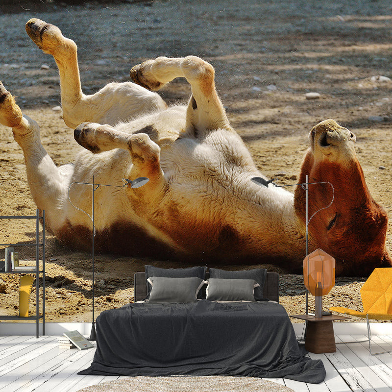 Donkey Mural Wallpaper Wall Covering Mildew Resistant for Sleeping Room