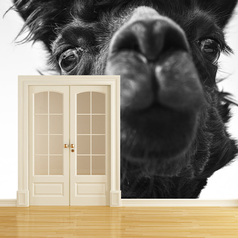 Cute Alpaca Mural Wallpaper Wall Covering Mildew Resistant for Sleeping Room