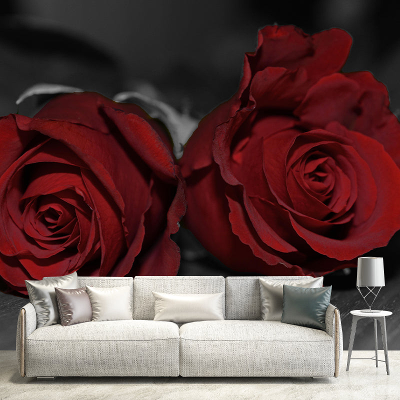 Roses Mural Wallpaper Wall Covering Mildew Resistant for Sleeping Room