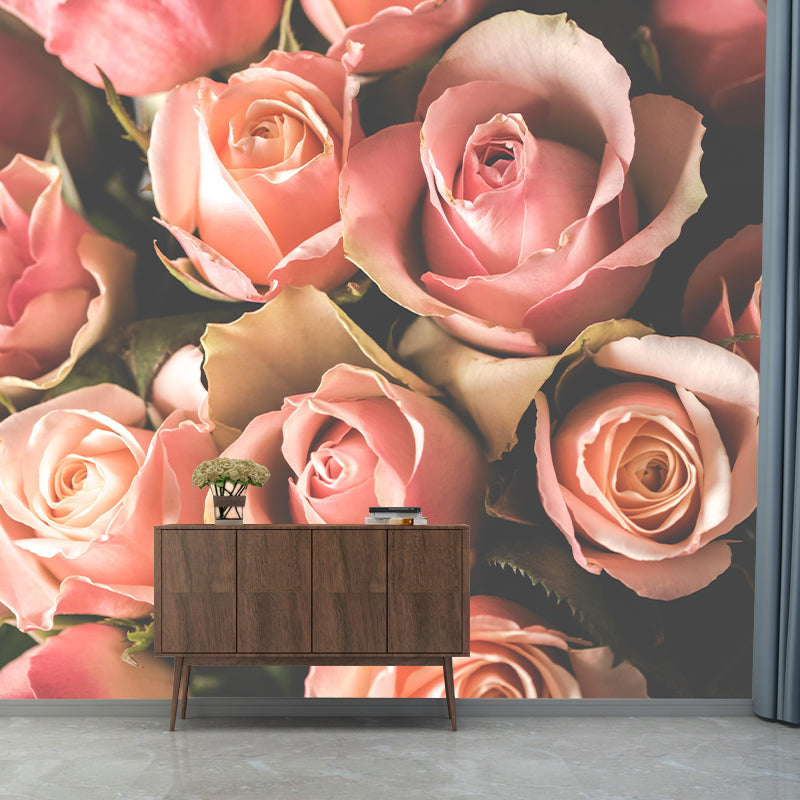 Roses Mural Wallpaper Wall Covering Mildew Resistant for Sleeping Room