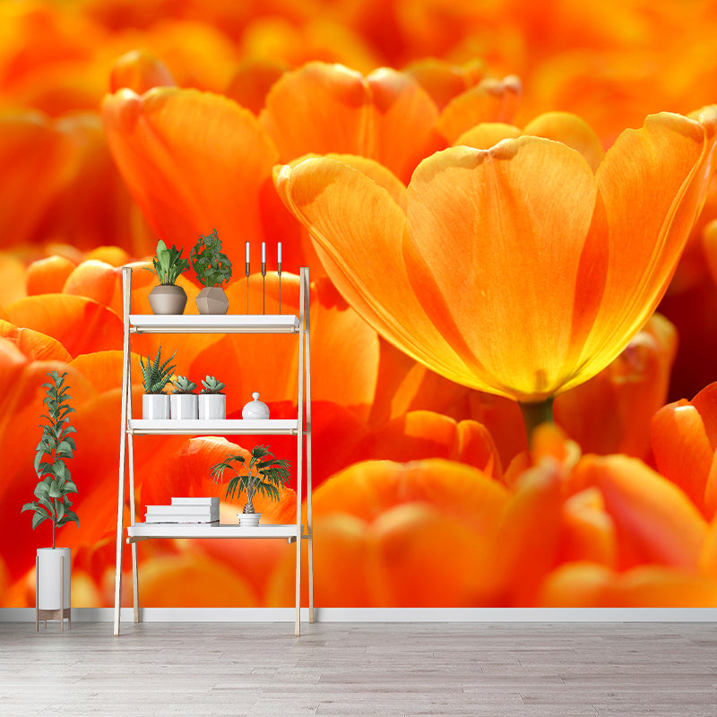 Tulips Mural Wallpaper Wall Covering Mildew Resistant for Sleeping Room