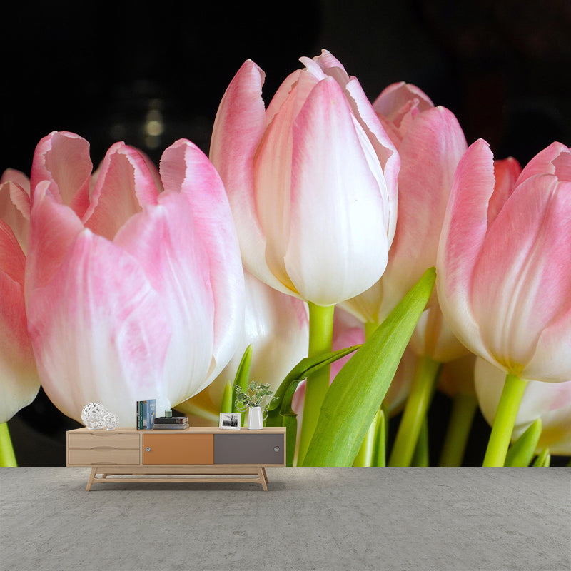 Tulips Mural Wallpaper Wall Covering Mildew Resistant for Sleeping Room