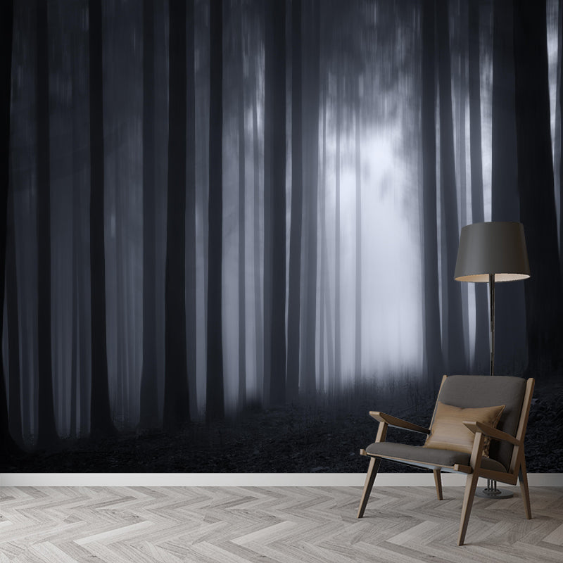 Photography Dark Forest Mural Wallpaper for Sitting Room Decor Multiple Sizes Available