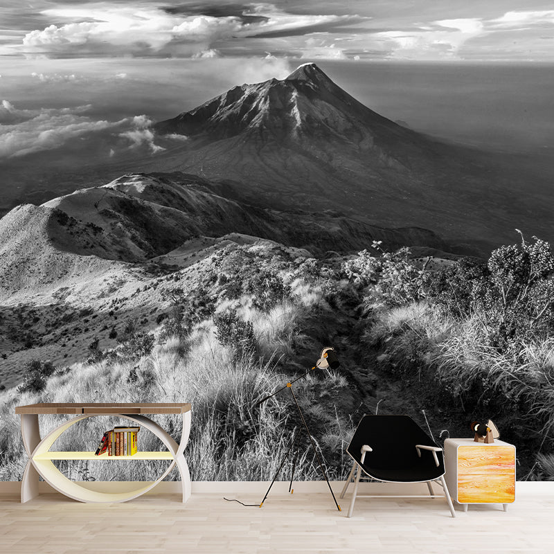 Mountain View Contemporary Wall Mural Modernist Wall Covering for Bedroom Decor
