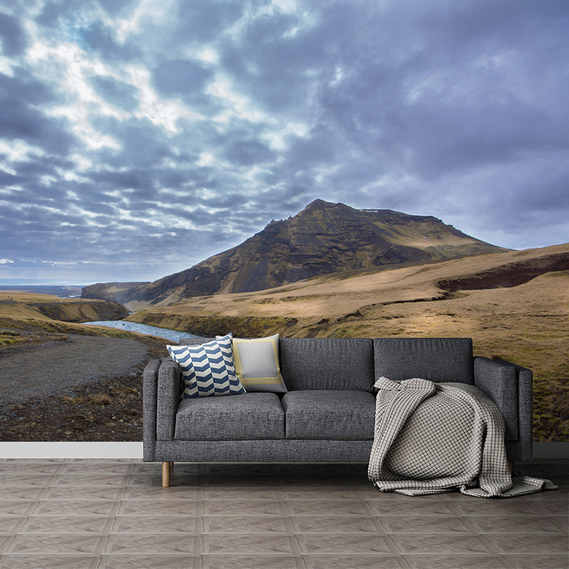 Mountain and River Mural Wallpaper Wall Covering Mildew Resistant for Sleeping Room