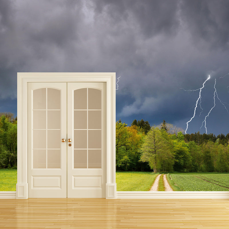 Lightning Contemporary Wall Mural Modernist Wall Covering for Bedroom Decor