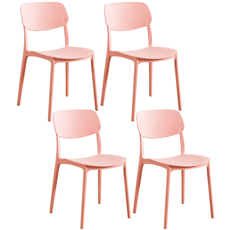 Glam Style Plastic Side Chair Matte Finish Open Back Home Use Dining Chair